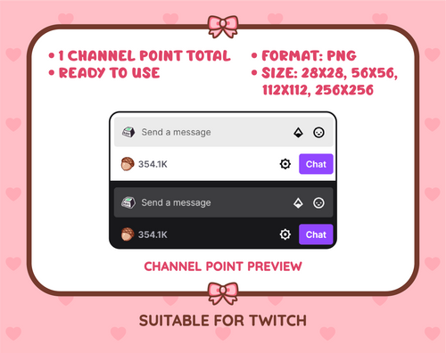 Acorn Twitch channel point icon preview with format and size information.