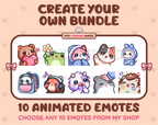 Create your own bundle listing preview displaying 10 sample emotes.