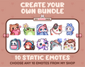 Create your own bundle listing preview displaying 10 sample emotes.