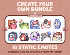 Create your own bundle listing preview displaying 10 sample emotes.