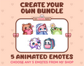 Create your own bundle listing preview displaying 5 sample emotes.