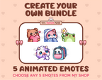 Create your own bundle listing preview displaying 5 sample emotes.