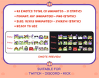 Green Frog Halloween animated Twitch emote mega pack shown in light and dark chat preview.