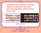 Orange Tabby Cat Halloween animated Twitch emote mega pack shown in light and dark chat preview.