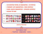 Pig Halloween animated Twitch emote mega pack shown in light and dark chat preview.