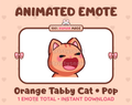 Orange Tabby Cat emote preview displaying a cute orange tabby cat pop emote.