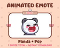 Panda emote preview displaying a cute panda pop emote.