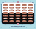 Wooden Sign Twitch panel pack displaying all 35 included panel designs.