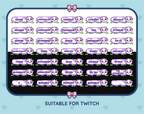 Purple Cow Twitch panel pack displaying all 35 included panel designs.