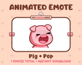 Pig emote preview displaying a cute pig pop emote.