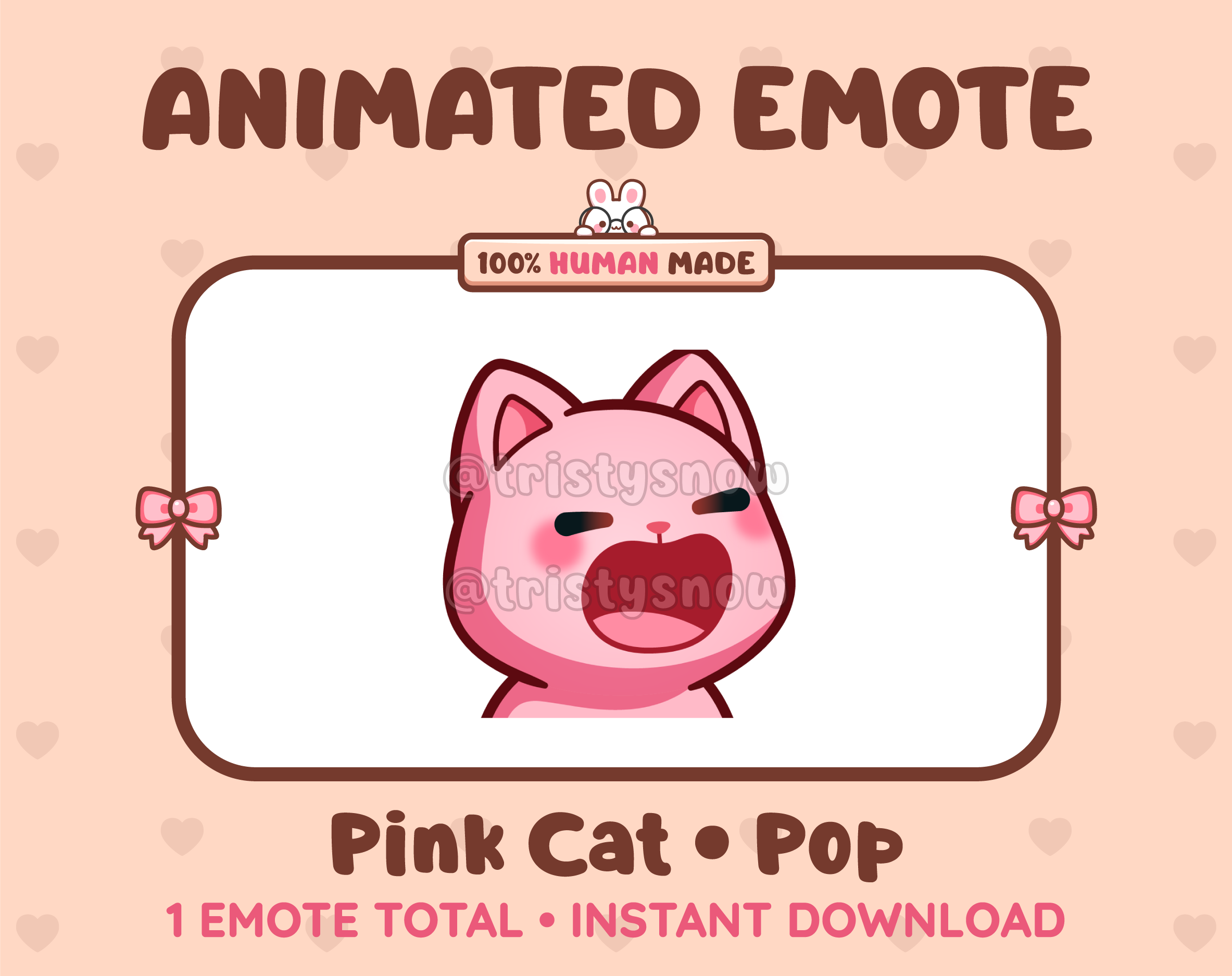 Pink Cat emote preview displaying a cute pink cat pop emote.