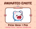 Polar Bear emote preview displaying a cute polar bear pop emote.