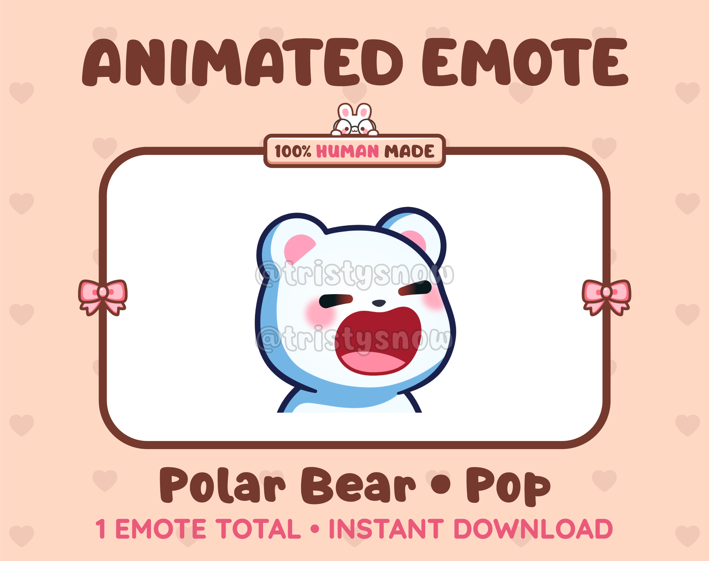 Polar Bear emote preview displaying a cute polar bear pop emote.