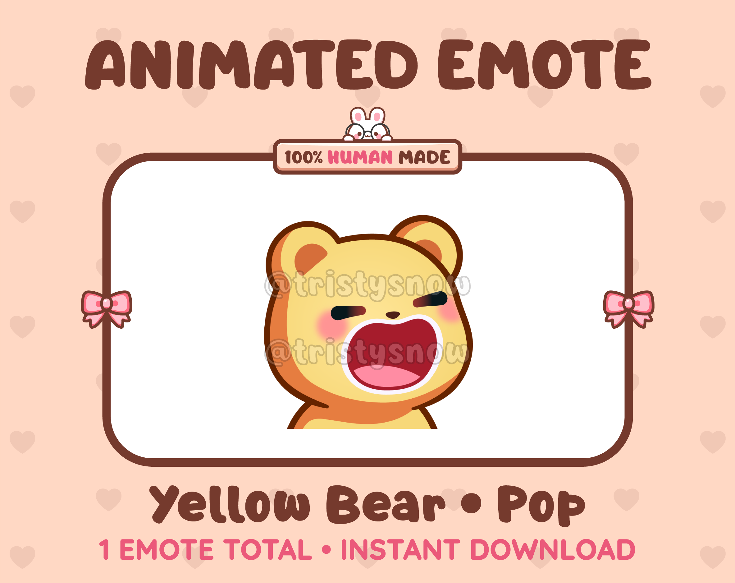 Yellow Bear emote preview displaying a cute yellow bear pop emote.