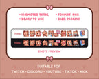 Brown Bear Twitch emote pack preview displaying all 10 emotes with format and size information.