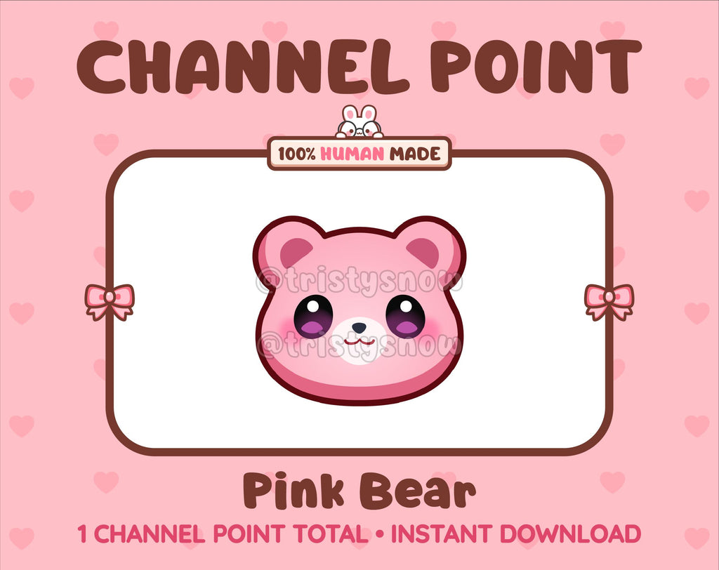 Pink Bear Twitch channel point icon.