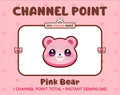 Pink Bear Twitch channel point icon.