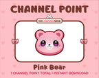 Pink Bear Twitch channel point icon.