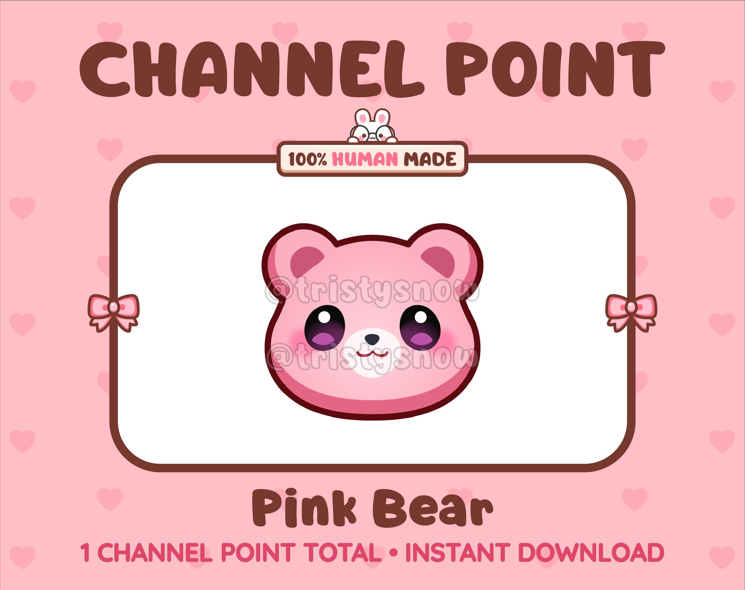 Pink Bear Twitch channel point icon.
