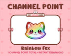 Rainbow Fox Twitch channel point icon.