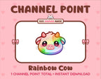 Rainbow Cow Twitch channel point icon.