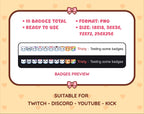 Polar Bear Twitch sub badge pack preview displaying all 10 subscriber badges with format and size information.