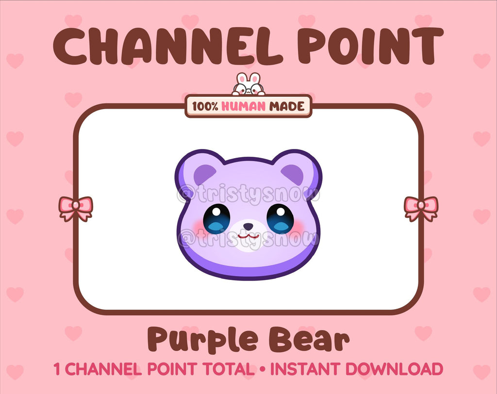 Purple Bear Twitch channel point icon.