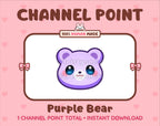 Purple Bear Twitch channel point icon.