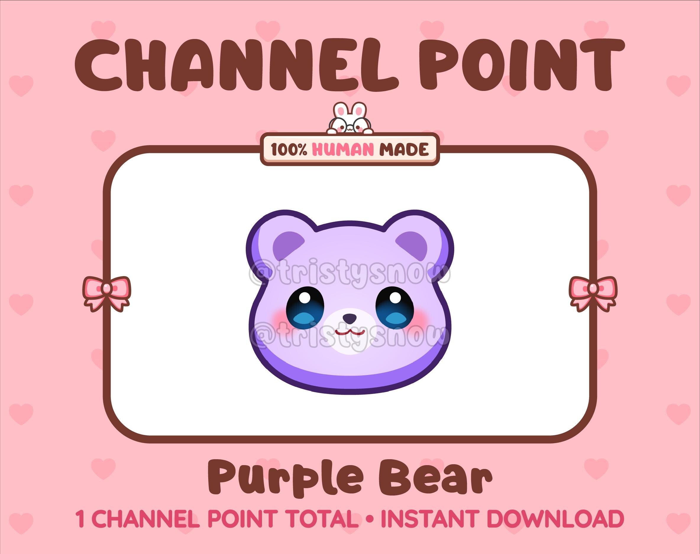 Purple Bear Twitch channel point icon.