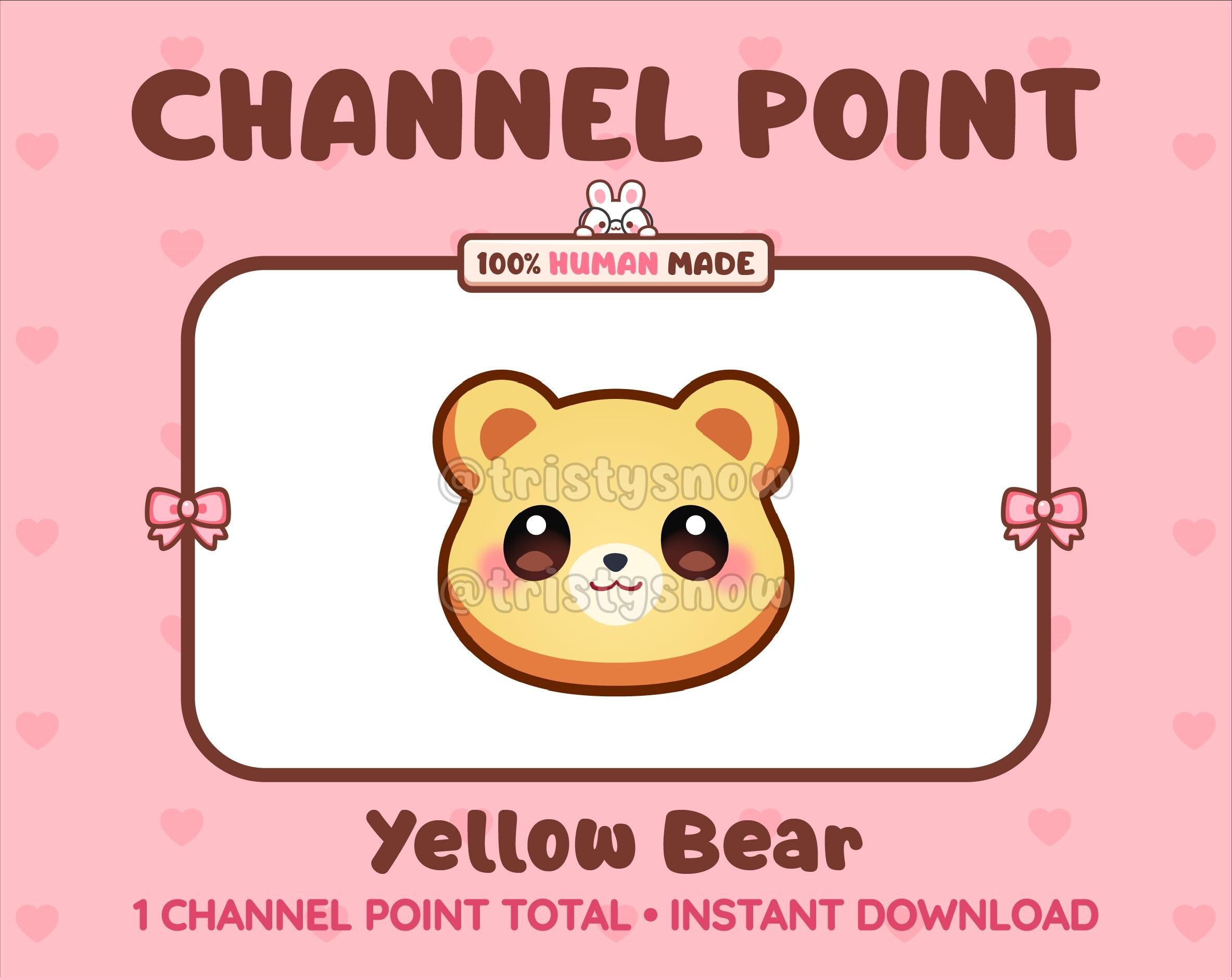 Yellow Bear Twitch channel point icon.