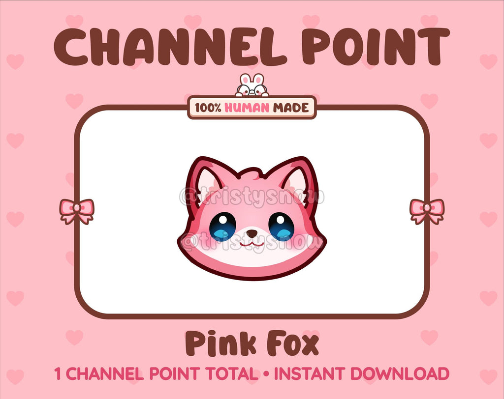 Pink Fox Twitch channel point icon.