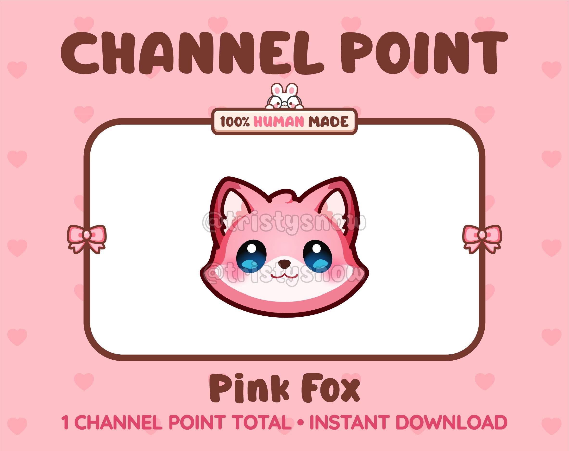Pink Fox Twitch channel point icon.
