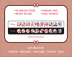 Brown Cow Twitch emote pack preview displaying all 10 emotes with format and size information.