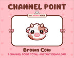 Brown Cow Twitch channel point icon.