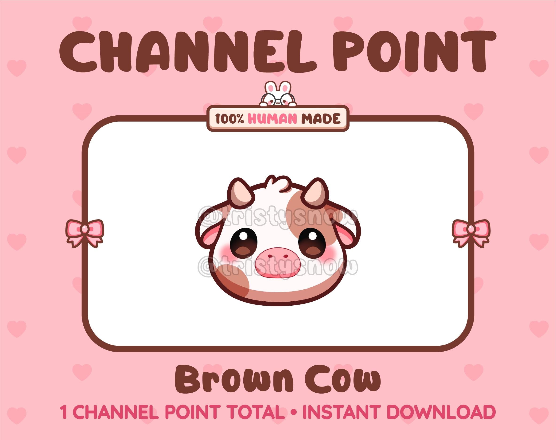 Brown Cow Twitch channel point icon.