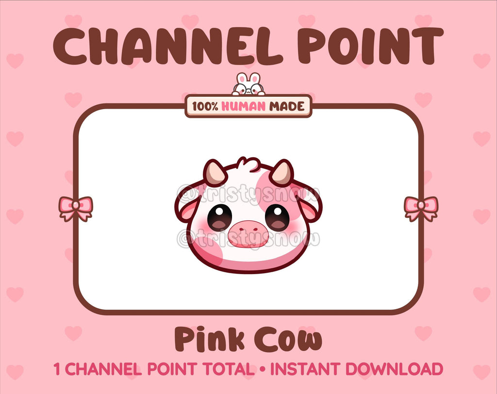 Pink Cow Twitch channel point icon.