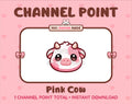 Pink Cow Twitch channel point icon.