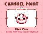 Pink Cow Twitch channel point icon.