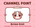 Brown Goat Twitch channel point icon.
