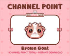 Brown Goat Twitch channel point icon.