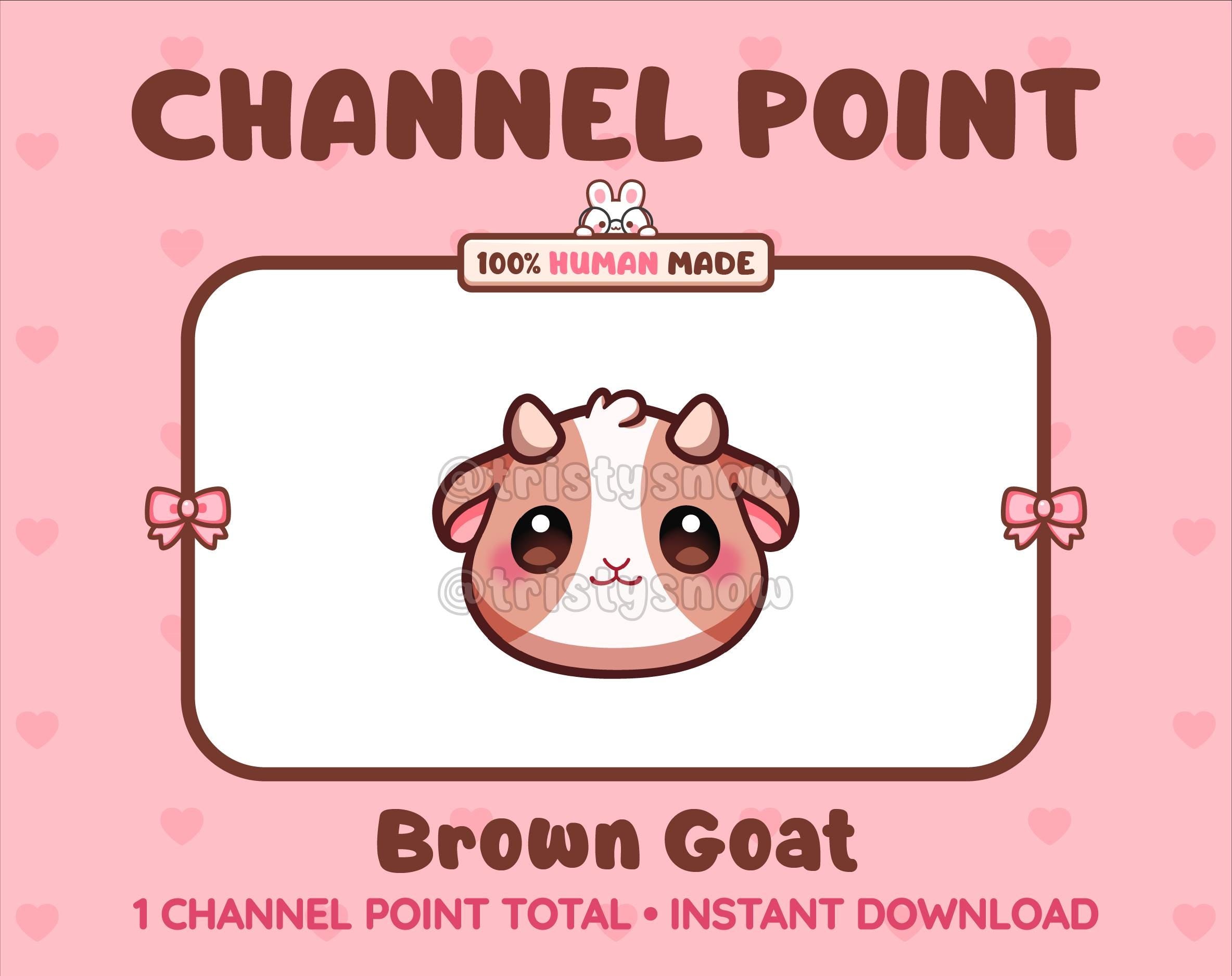Brown Goat Twitch channel point icon.