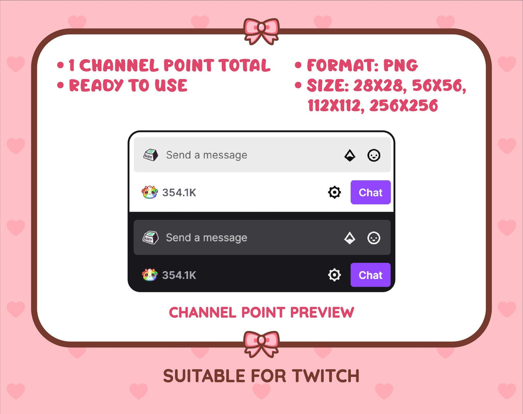 Rainbow Goat Twitch channel point icon preview with format and size information.