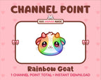 Rainbow Goat Twitch channel point icon.
