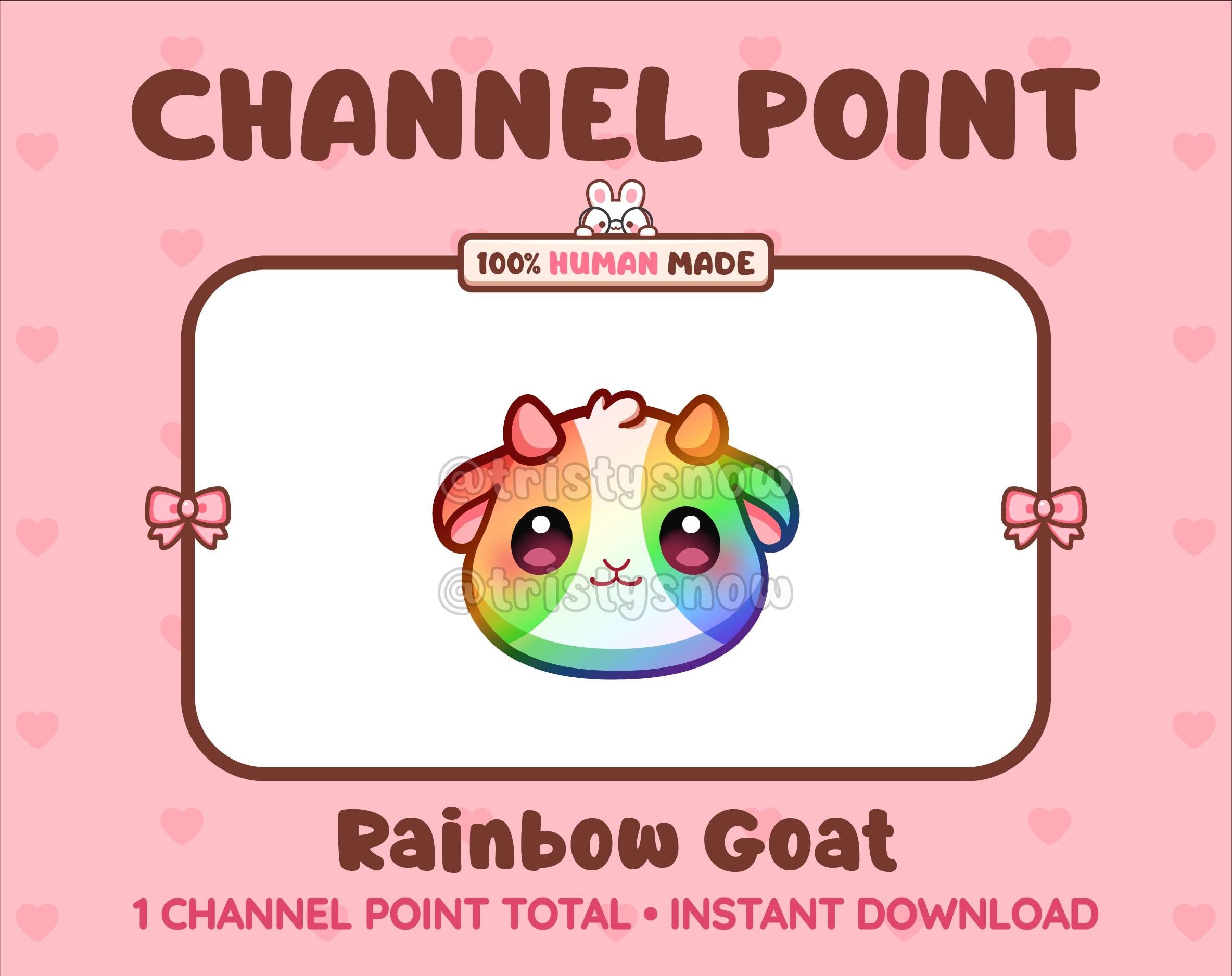 Rainbow Goat Twitch channel point icon.