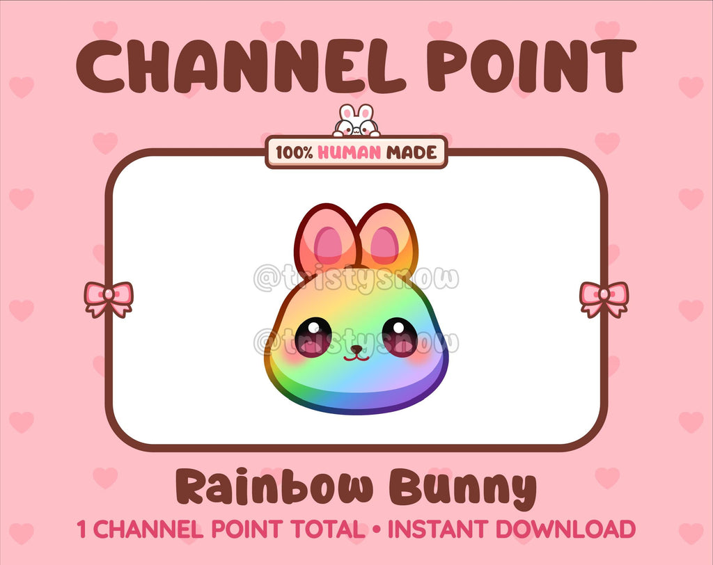 Rainbow Bunny Twitch channel point icon.