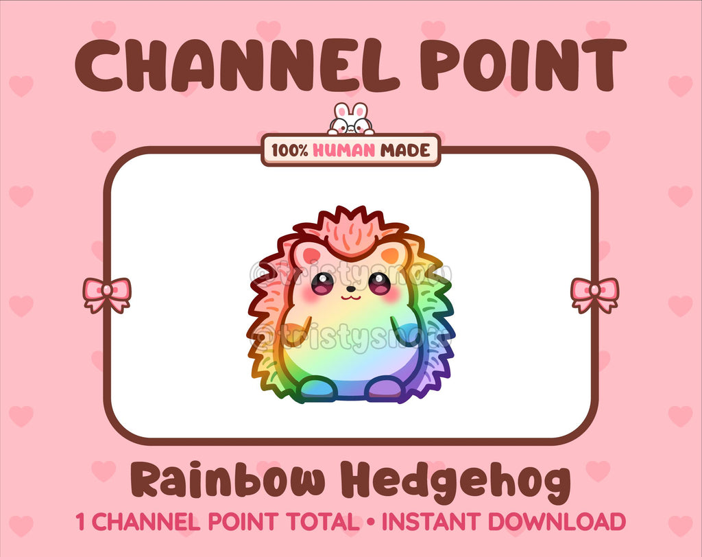 Rainbow Hedgehog Twitch channel point icon.