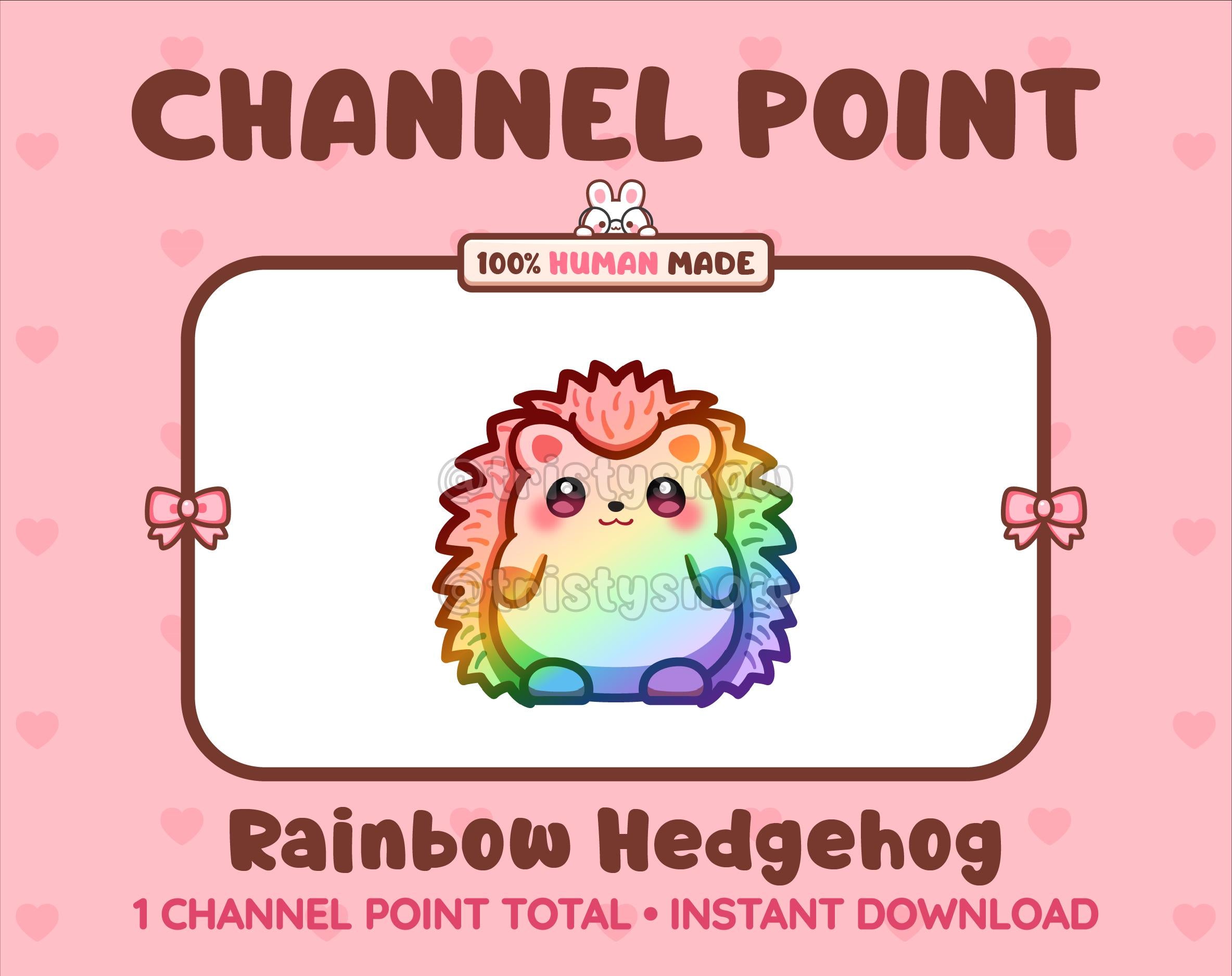 Rainbow Hedgehog Twitch channel point icon.