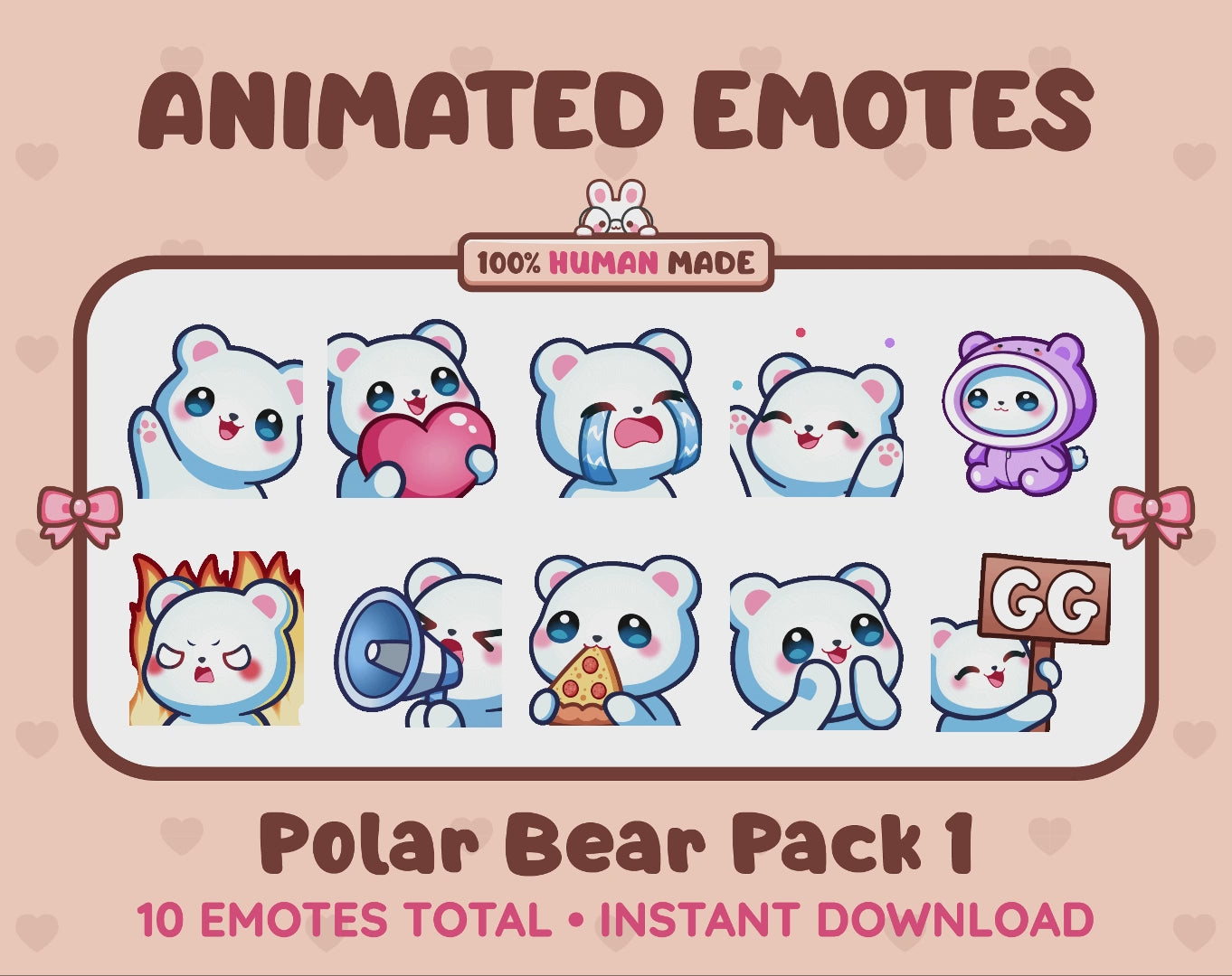 Polar Bear Emotes - Pack 1 (Animated & Static)