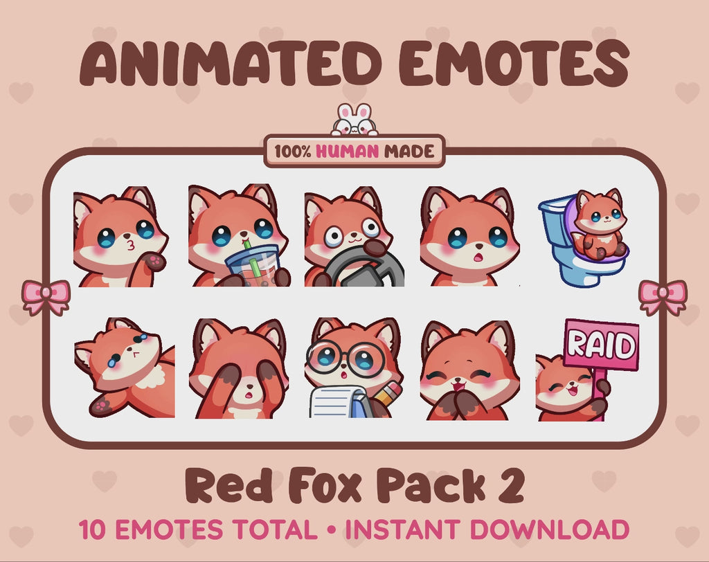 Red Fox Emotes - Pack 2 (Animated & Static)