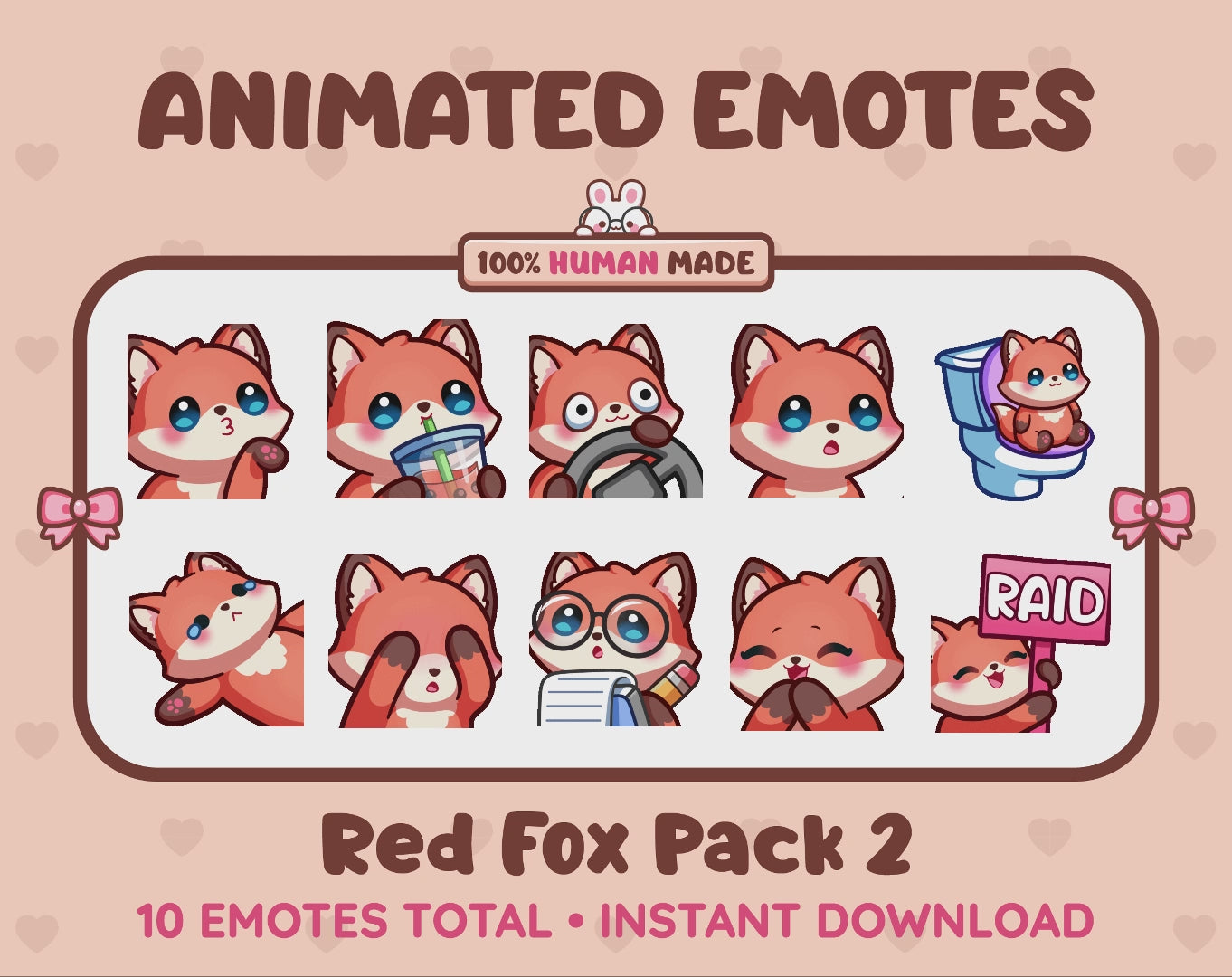 Red Fox Emotes - Pack 2 (Animated & Static)